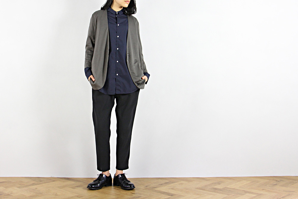 NO CONTROL AIR/ノーコントロールエアー/リヨセル クリスピー天竺カーディガン/20SS/XS/ユニセックス/トープグレー/ブラック/S0-NC082TD