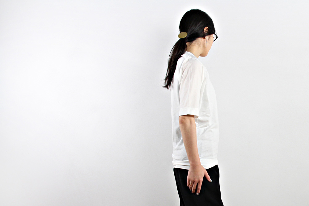 FIRMUM/フィルマム/トルファンコットン アムンゼン調ニット 5分袖Tシャツ/38/レディース/2色/S7-F092T