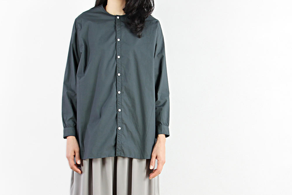 NO CONTROL AIR/ノーコントロールエアー/コンパクトコットン ライトタイプライター ノーカラーシャツ/2019ss/XS/ユニセックス/S9-NC013SF