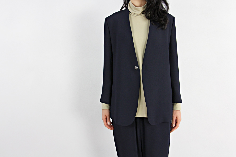 NO CONTROL AIR/ノーコントロールエアー/トリアセテート ソフトダンボールニット タートルネックカットソー/2018aw/XS/ユニセックス/2色