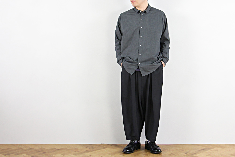 NO CONTROL AIR/ノーコントロールエアー/アセテート&ポリエステル ドビー ブッチャー ワイドパンツ/2019ss/XS/M/ユニセックス/2色/S9-NC133PF