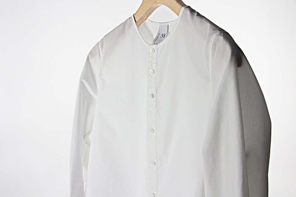 NO CONTROL AIR/ノーコントロールエアー/TC メランジバチスト 7分袖ノーカラーシャツ/2019ss/38/レディース/S9-NC062SF