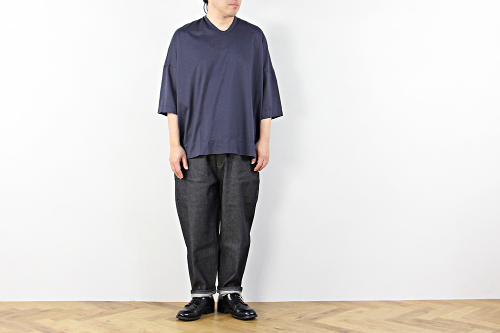 NO CONTROL AIR/ノーコントロールエアー/メニータイムスシルケット&バイオ天竺Tシャツ/20SS/S/M/ユニセックス/アイアンブルー/ブラック/S0-NC132T6