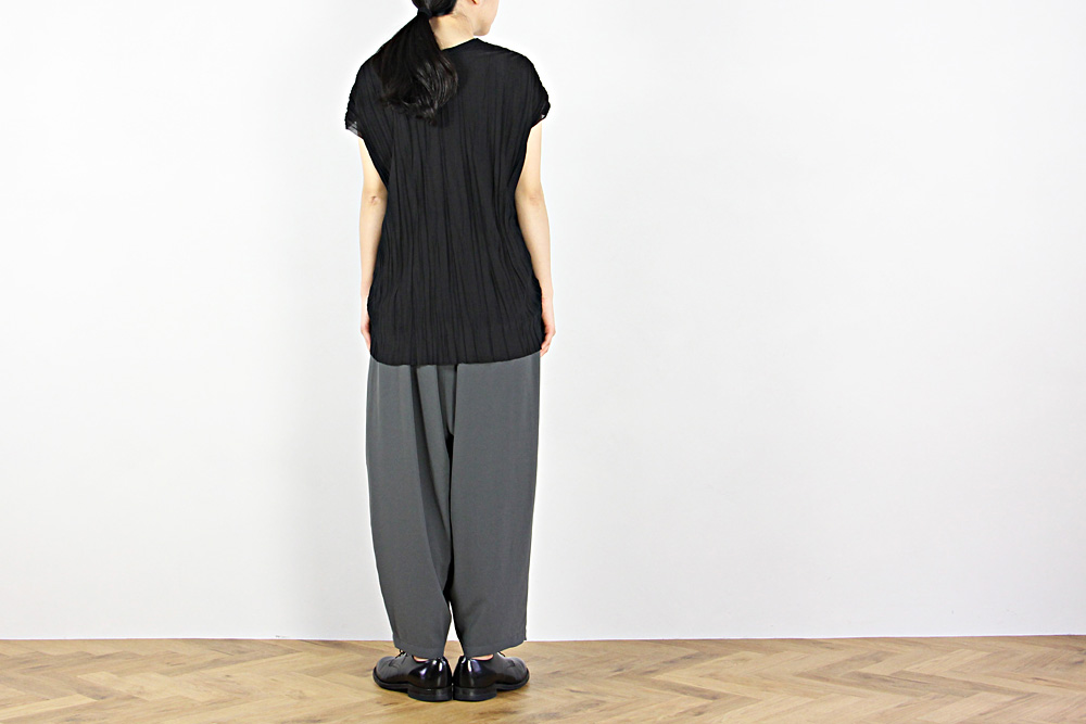 NO CONTROL AIR/ノーコントロールエアー/ポリエステルシフォン ウォッシュライク加工 ワイドギャザーイージーパンツ/2019ss/XS/S/ユニセックス/S9-NC231PF
