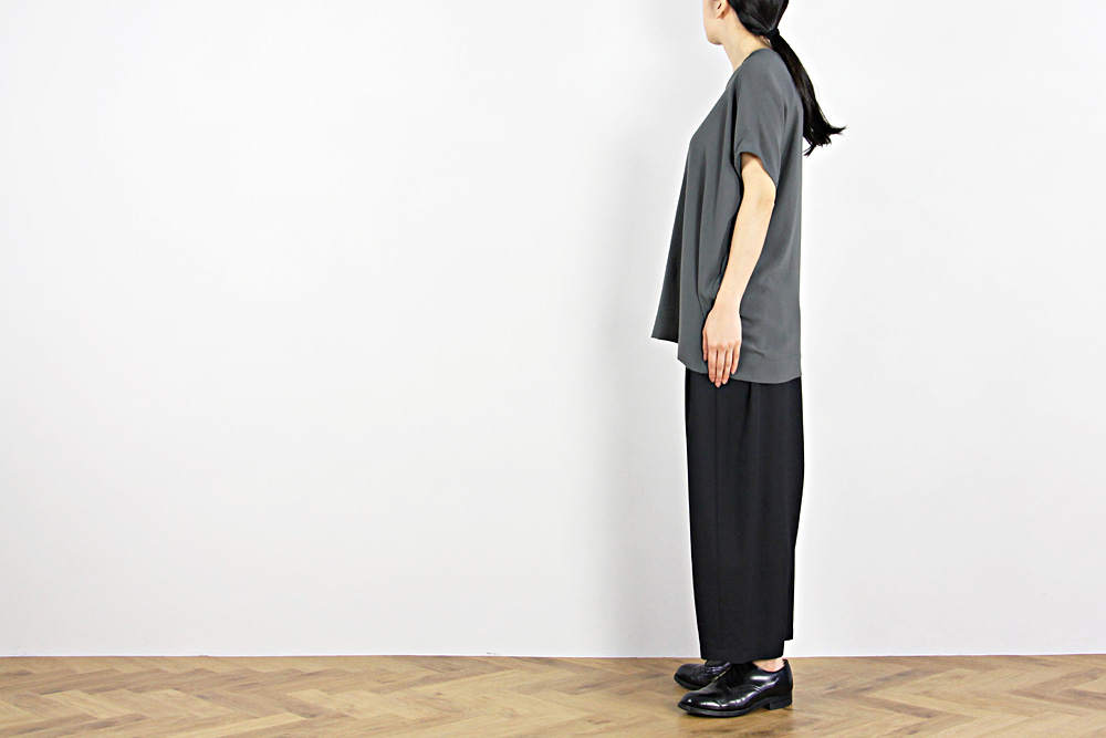NO CONTROL AIR/ノーコントロールエアー/ポリエステルシフォン ウォッシュライク加工 フレンチスリーブプルオーバー/019ss/38/レディース/2色/S9-NC235PO