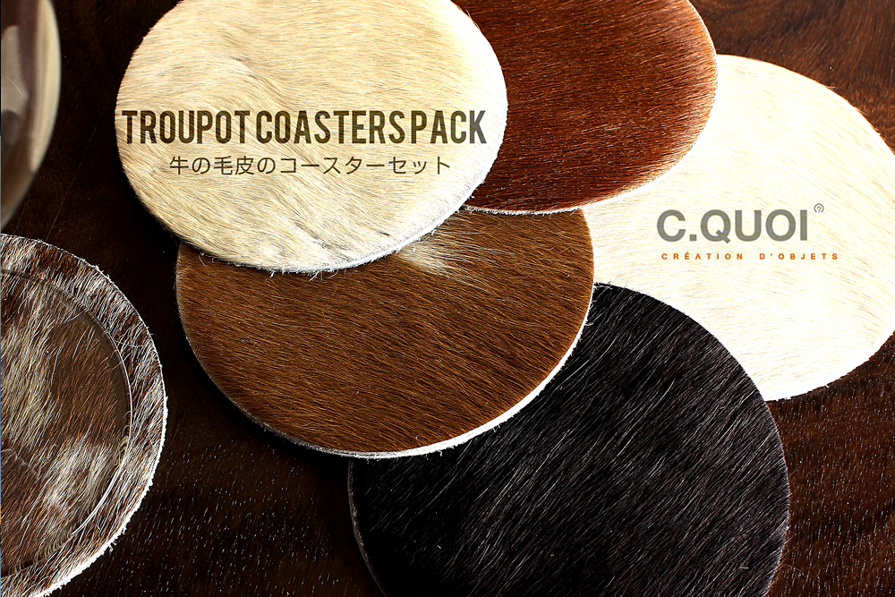 Troupot Coasters Pack / 牛の毛皮のコースターセット
