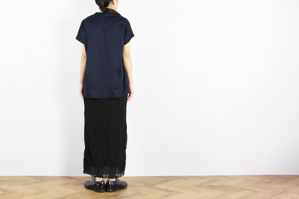 NO CONTROL AIR ( ノーコントロールエアー ) / 50d ポリエステル 天竺 ランダムプリーツ ロングスカート / 2019ss / [ 38 ・ レディース ]