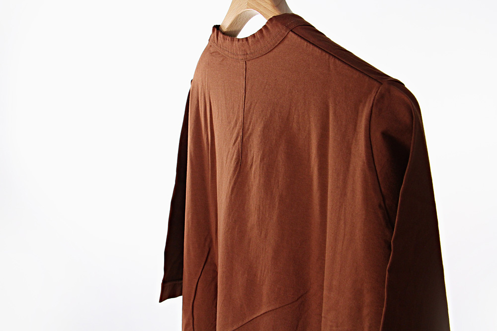 FIRMUM/フィルマム/ギザコットン ブレンド コンパクト天竺 5分袖Tシャツ/XS/M/ユニセックス/コッパーブラウン/ブラック/S0-FR141T5