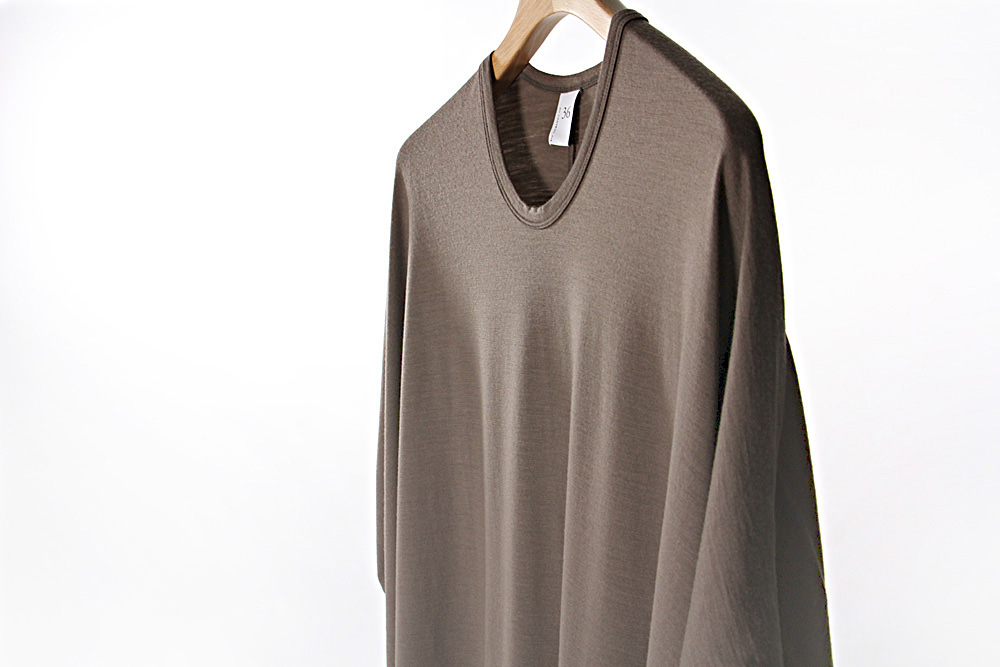 NO CONTROL AIR/ノーコントロールエアー/Super 120´s 天竺ロングプルオーバー/19-20AW/36/レディース/ブラウンベージュ/ネイビー/A9-NC137T0