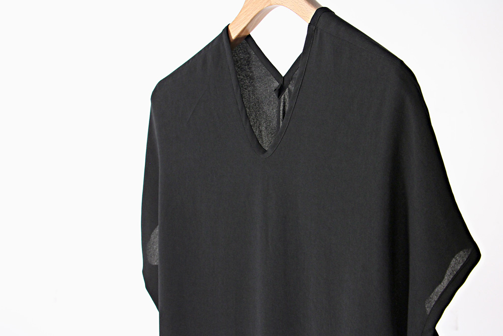 NO CONTROL AIR/ノーコントロールエアー/ポリエステルシフォン ウォッシュライク加工 フレンチスリーブプルオーバー/019ss/38/レディース/2色/S9-NC235PO