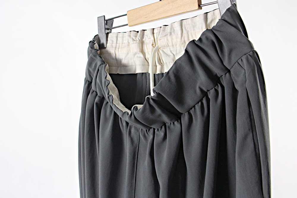 NO CONTROL AIR/ノーコントロールエアー/ポリエステルシフォン ウォッシュライク加工 ワイドギャザーイージーパンツ/2019ss/XS/S/ユニセックス/S9-NC231PF