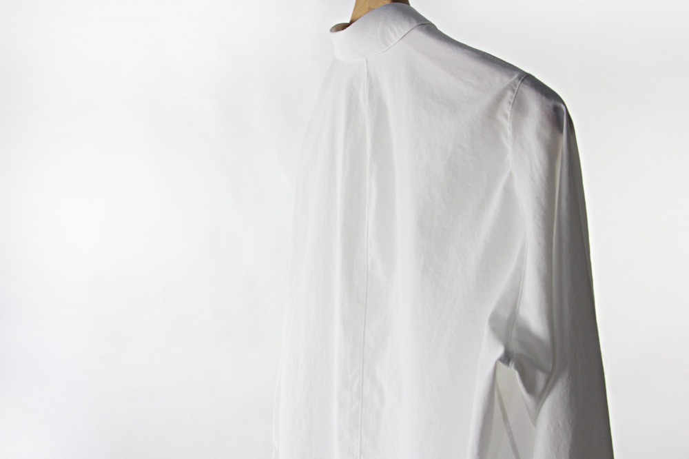 NO CONTROL AIR/ノーコントロールエアー/マットポリエステル タイプライター長袖シャツ/20-21AW/XS/レディース/ホワイト/ブラック/CW_NC011SF