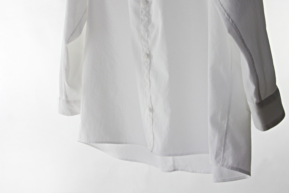 NO CONTROL AIR/ノーコントロールエアー/マットポリエステル タイプライター長袖シャツ/20-21AW/XS/レディース/ホワイト/ブラック/CW_NC011SF