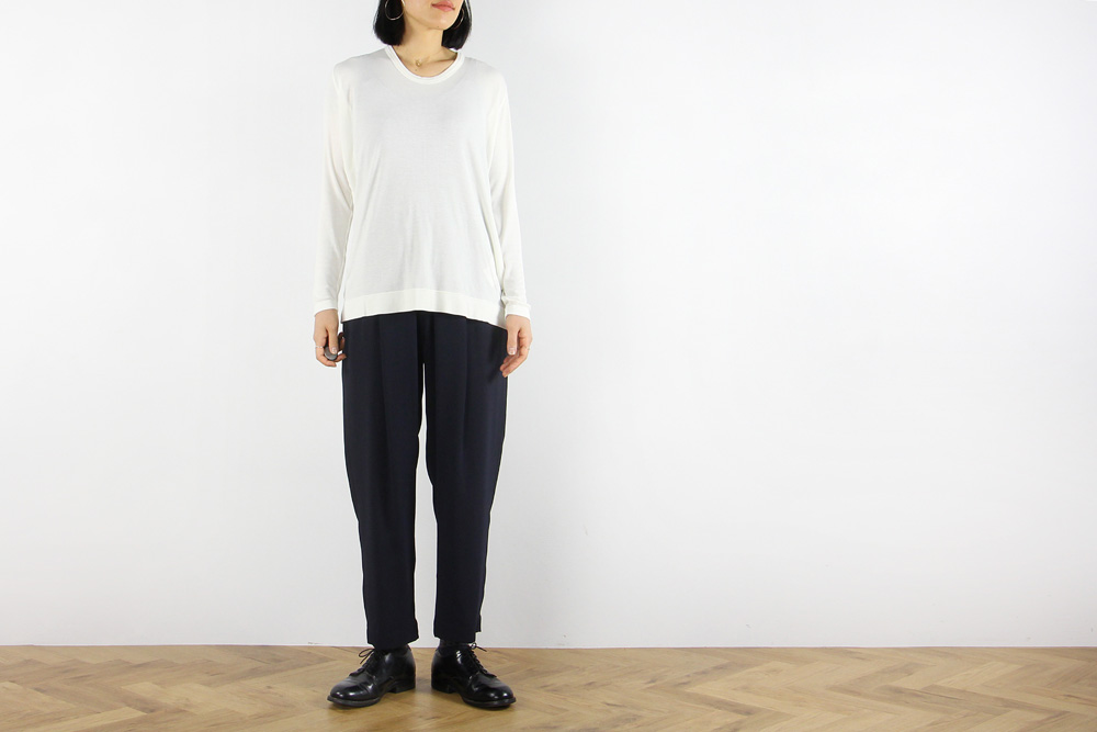 NO CONTROL AIR/ノーコントロールエアー/レーヨンベアテレコ カットソー/38/レディース/オフホワイト/ブラック/CW_NC026TF