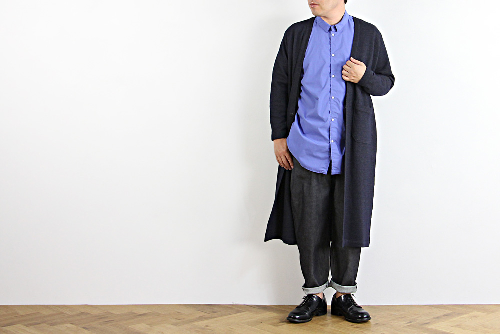 NO CONTROL AIR/ノーコントロールエアー/TC タイプライター長袖シャツ/19-20AW/XS/M/ユニセックス/エクリュベージュ/ヒヤシンスブルー/A9-NC016SF