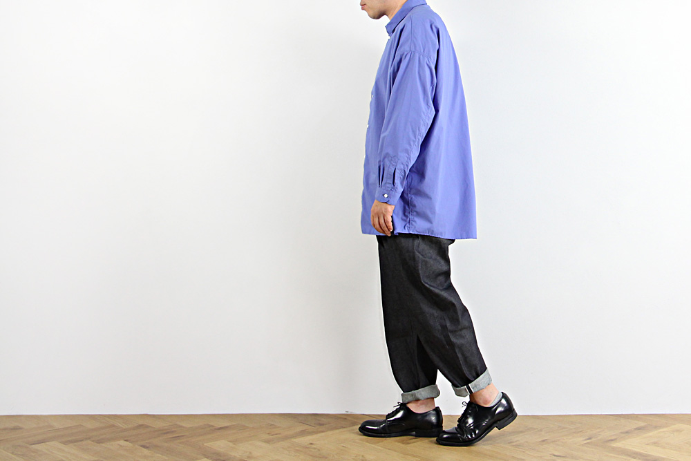 NO CONTROL AIR/ノーコントロールエアー/TC タイプライター長袖シャツ/19-20AW/XS/M/ユニセックス/エクリュベージュ/ヒヤシンスブルー/A9-NC016SF