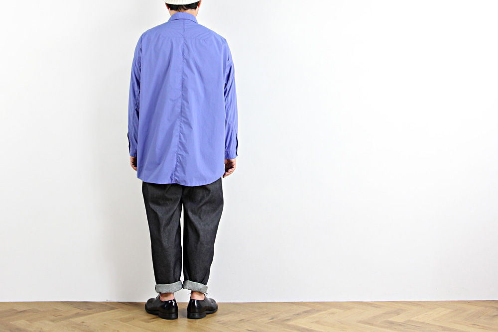 NO CONTROL AIR/ノーコントロールエアー/TC タイプライター長袖シャツ/19-20AW/XS/M/ユニセックス/エクリュベージュ/ヒヤシンスブルー/A9-NC016SF