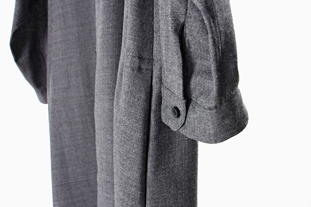 NO CONTROL AIR/ノーコントロールエアー/Super 120´s ウール プレーンガーゼ シャツワンピース/20SS/38/レディース/ダークグレートップ/ネイビー/A0-NC063OP