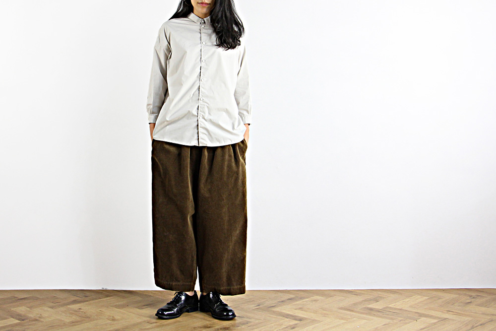 NO CONTROL AIR/ノーコントロールエアー/TC タイプライター長袖シャツ/19-20AW/XS/M/ユニセックス/エクリュベージュ/ヒヤシンスブルー/A9-NC016SF