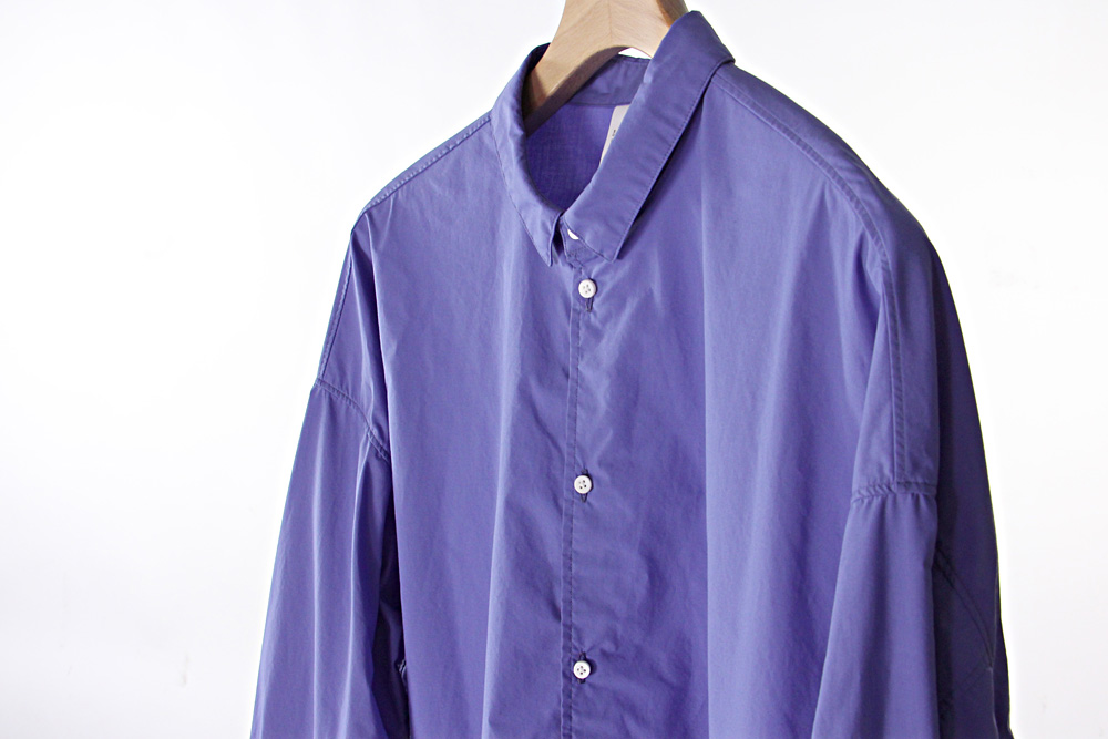 NO CONTROL AIR/ノーコントロールエアー/TC タイプライター長袖シャツ/19-20AW/XS/M/ユニセックス/エクリュベージュ/ヒヤシンスブルー/A9-NC016SF