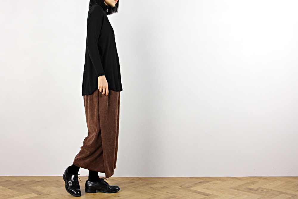 NO CONTROL AIR/ノーコントロールエアー/ポリエステル コーデュロイ ワイドパンツ/20-21AW/XS/ユニセックス/ナチュラル/マロン/A0-NC113PF