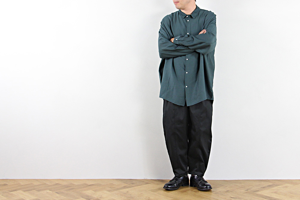 NO CONTROL AIR/ノーコントロールエアー/リヨセル&ナイロン カルゼ長袖シャツ/19-20AW/M/ユニセックス/シャドウグリーン/A9-NC081SF
