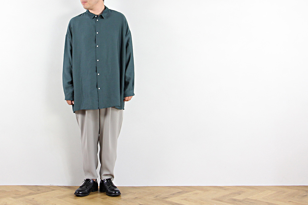 NO CONTROL AIR/ノーコントロールエアー/リヨセル&ナイロン カルゼ長袖シャツ/19-20AW/M/ユニセックス/シャドウグリーン/A9-NC081SF