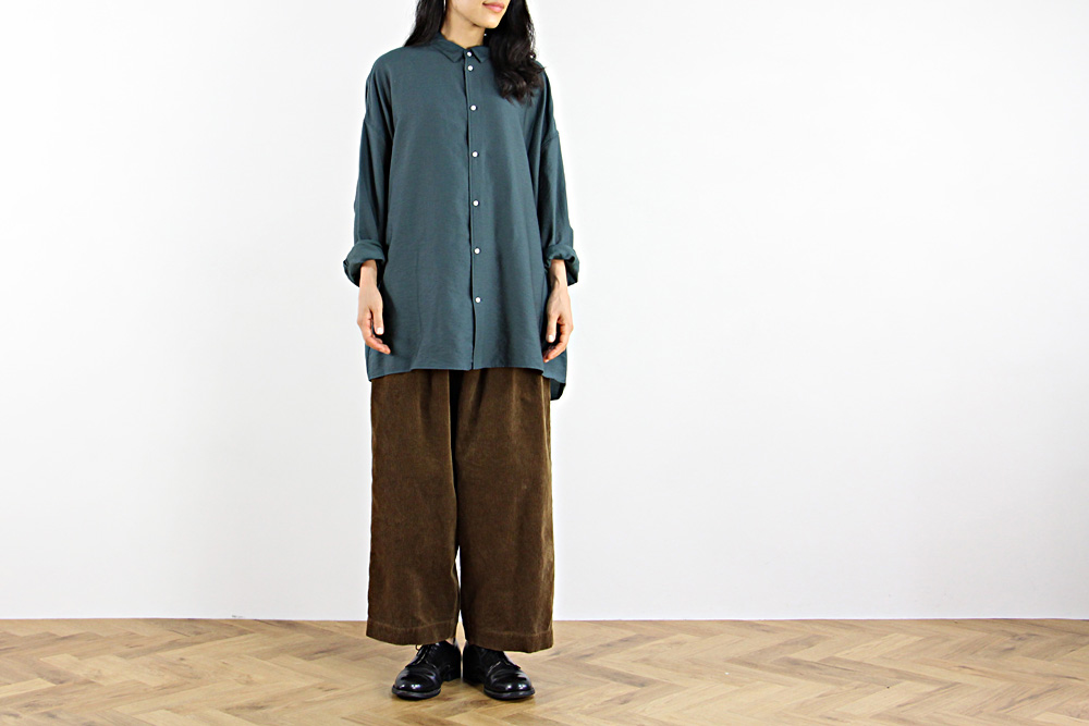 NO CONTROL AIR/ノーコントロールエアー/リヨセル&ナイロン カルゼ長袖シャツ/19-20AW/M/ユニセックス/シャドウグリーン/A9-NC081SF