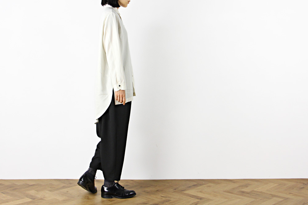 NO CONTROL AIR/ノーコントロールエアー/フィブリルテンセル ポプリン ロングテール長袖シャツ/2021-22AW/XS/ユニセックス/アイボリー/CW_NC103SF