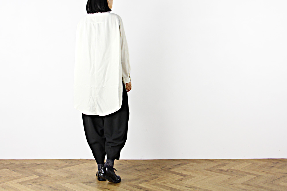 NO CONTROL AIR/ノーコントロールエアー/フィブリルテンセル ポプリン ロングテール長袖シャツ/2021-22AW/XS/ユニセックス/アイボリー/CW_NC103SF