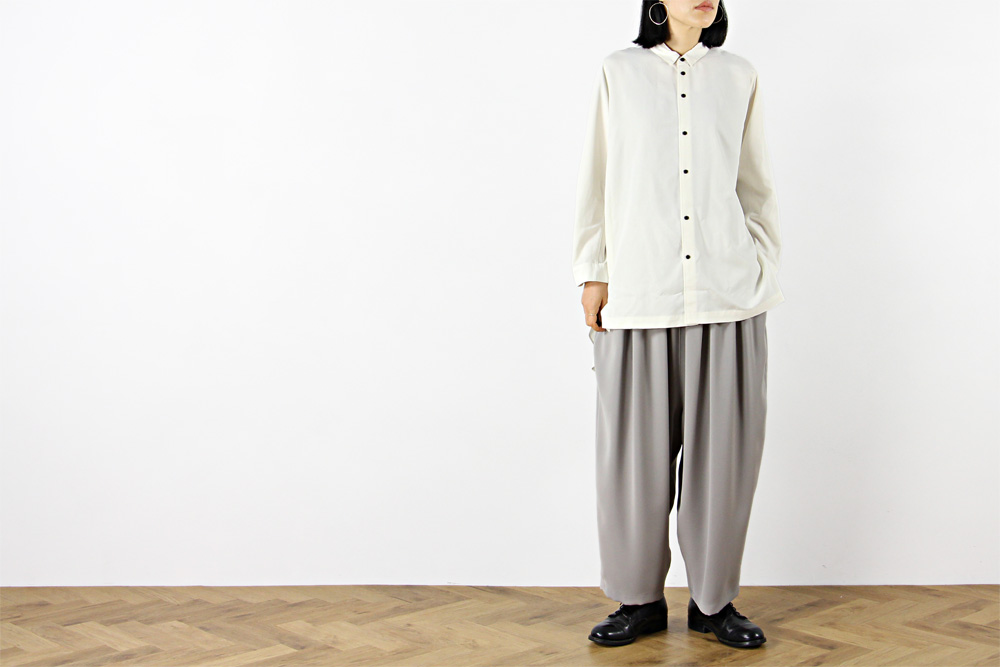 NO CONTROL AIR/ノーコントロールエアー/フィブリルテンセル ポプリン ロングテール長袖シャツ/2021-22AW/XS/ユニセックス/アイボリー/CW_NC103SF