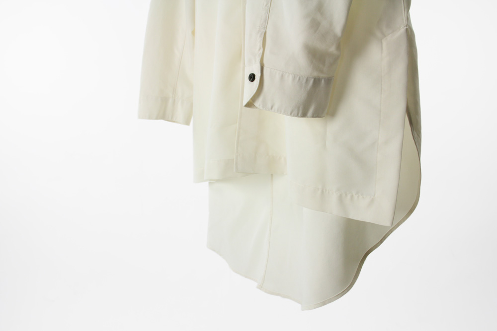 NO CONTROL AIR/ノーコントロールエアー/フィブリルテンセル ポプリン ロングテール長袖シャツ/2021-22AW/XS/ユニセックス/アイボリー/CW_NC103SF