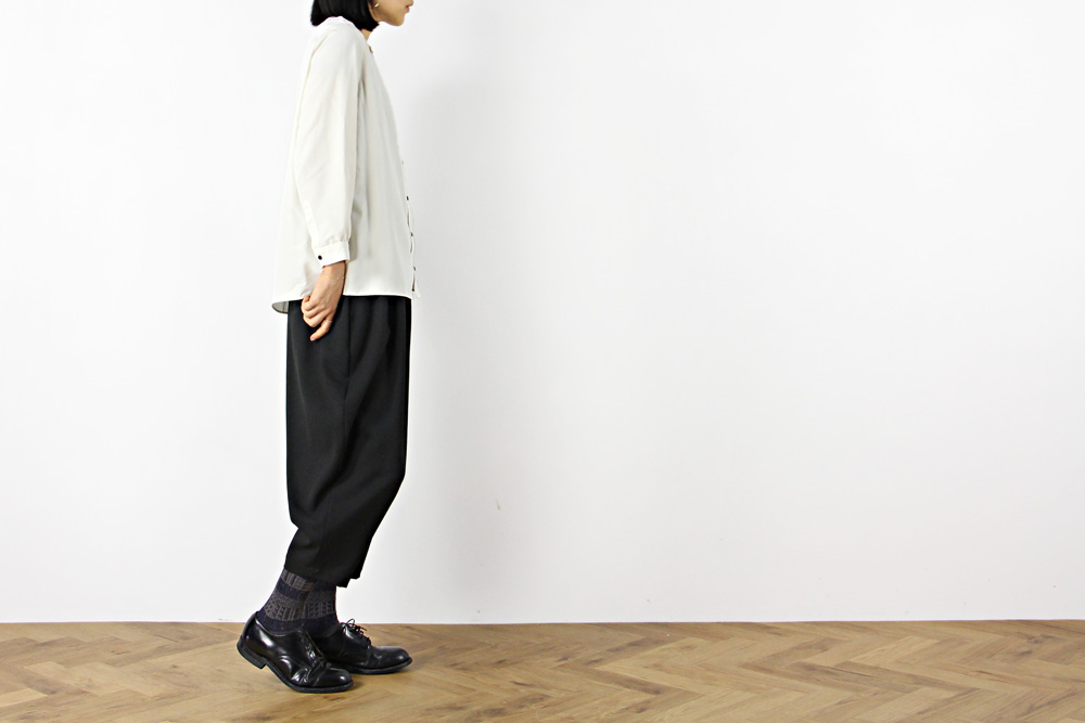 NO CONTROL AIR/ノーコントロールエアー/フィブリルテンセル ポプリン ノーカラー長袖シャツ/2021-22AW/XS/レディース/アイボリー/CW_NC104SF