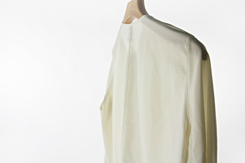 NO CONTROL AIR/ノーコントロールエアー/フィブリルテンセル ポプリン ノーカラー長袖シャツ/2021-22AW/XS/レディース/アイボリー/CW_NC104SF
