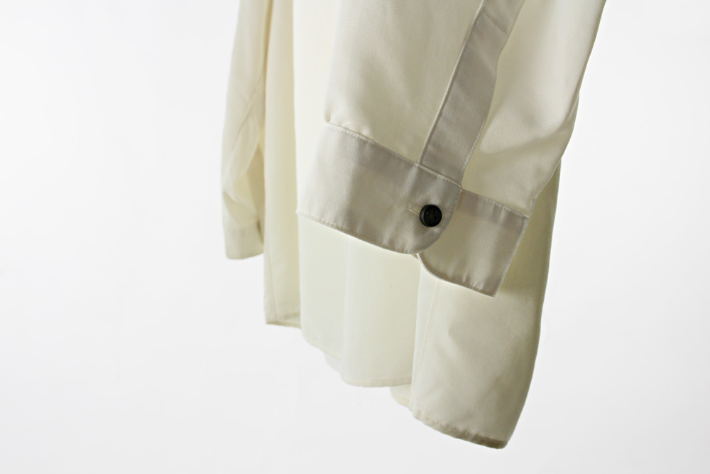 NO CONTROL AIR/ノーコントロールエアー/フィブリルテンセル ポプリン ノーカラー長袖シャツ/2021-22AW/XS/レディース/アイボリー/CW_NC104SF