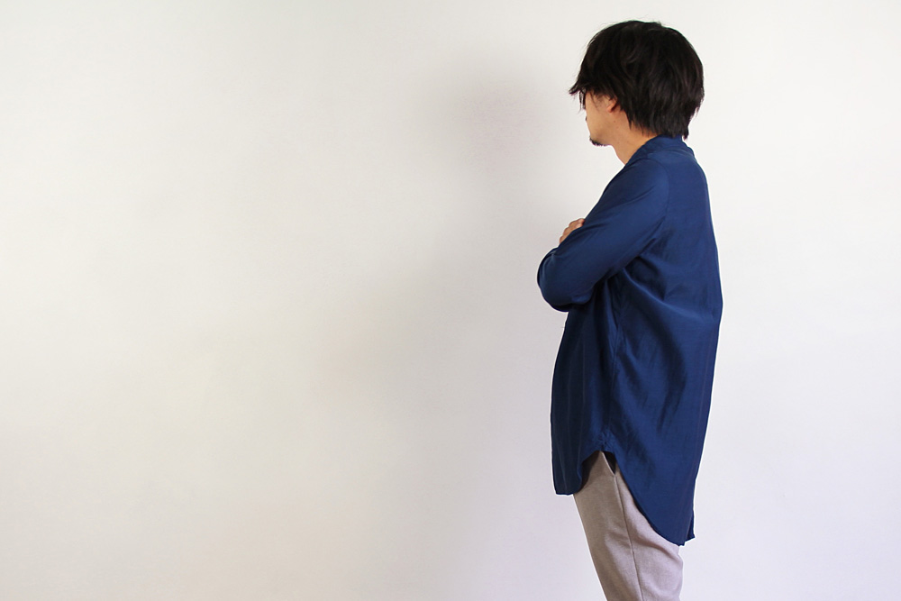 NO CONTROL AIR/ノーコントロールエアー/キュプラコットン カルゼ織 フィブリル加工 9分袖シャツ/XS/M/ユニセックス/2色/A6-N072S