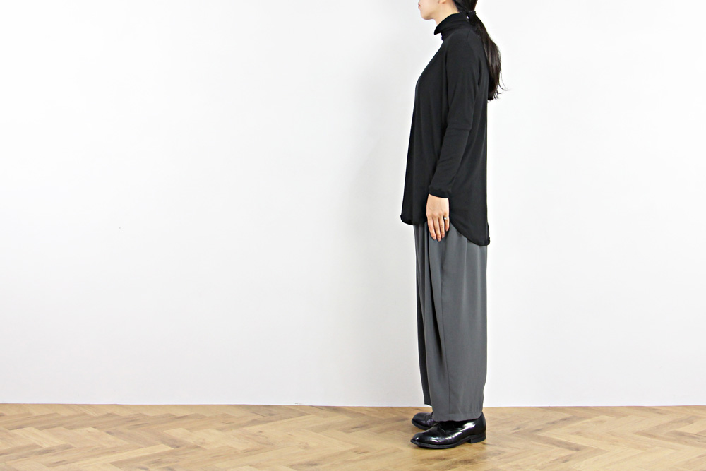 NO CONTROL AIR/ノーコントロールエアー/モダール ベアテレコ タートルネックカットソー/19-20AW/38/レディース/ブラック/A9-NC023TN