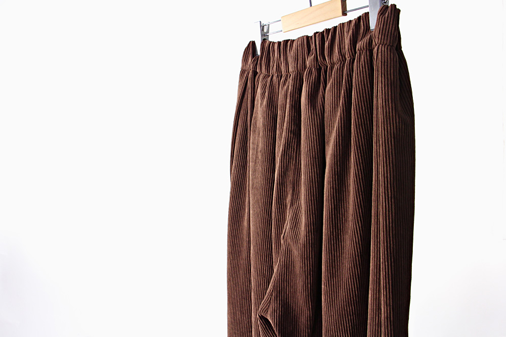 NO CONTROL AIR/ノーコントロールエアー/ポリエステル コーデュロイ ワイドパンツ/20-21AW/XS/ユニセックス/ナチュラル/マロン/A0-NC113PF