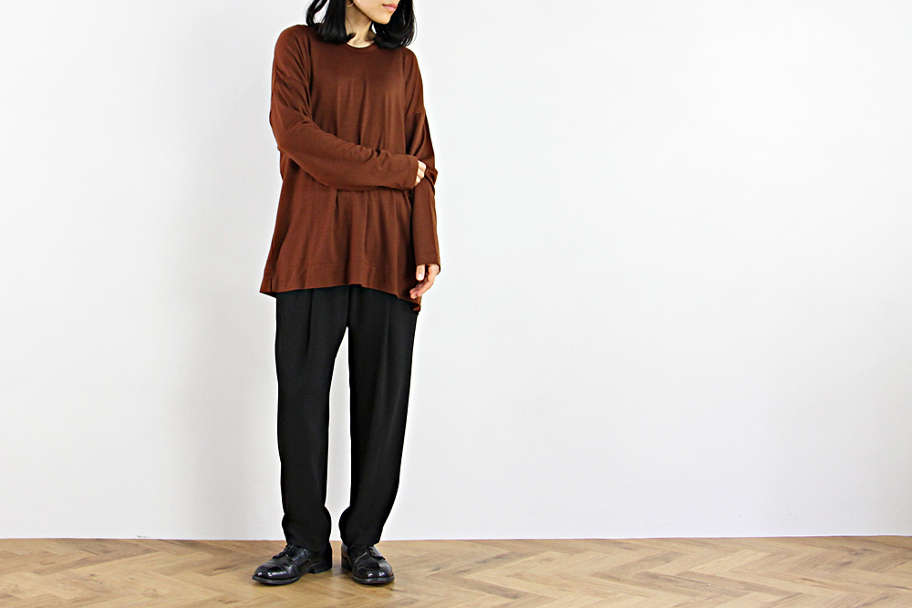 NO CONTROL AIR/ノーコントロールエアー/Super 120´s 天竺セーター/19-20AW/M/ユニセックス/バーントオレンジ/A9-NC133TF