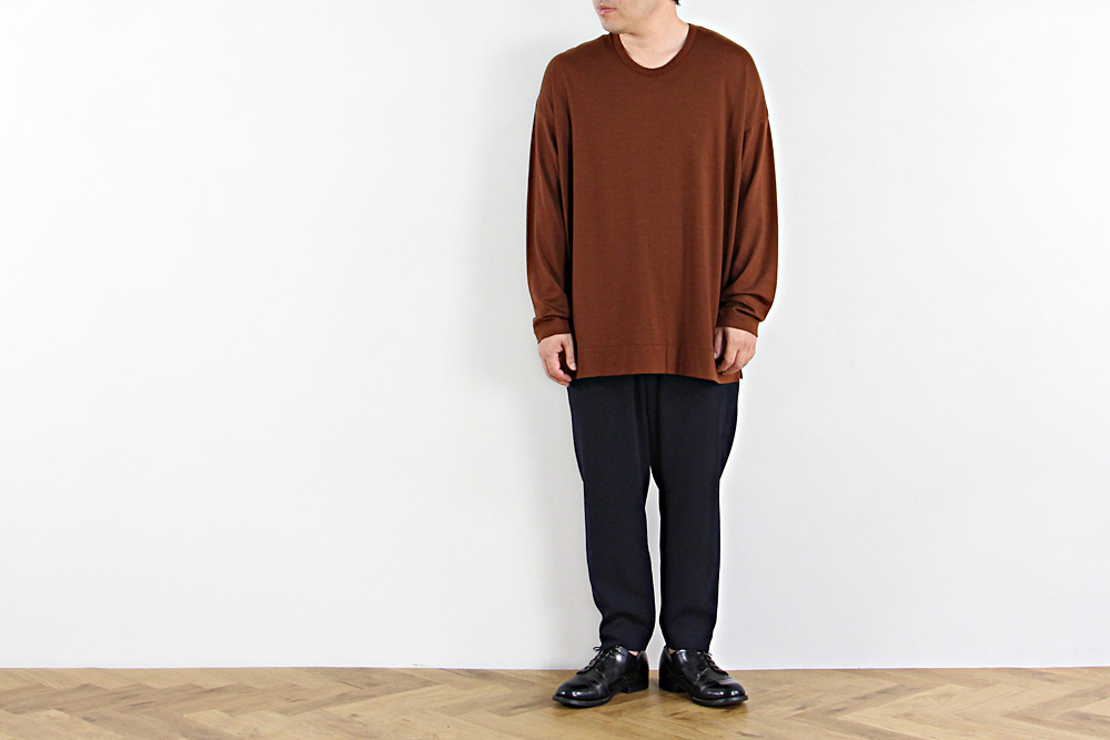 NO CONTROL AIR/ノーコントロールエアー/Super 120´s 天竺セーター/19-20AW/M/ユニセックス/バーントオレンジ/A9-NC133TF