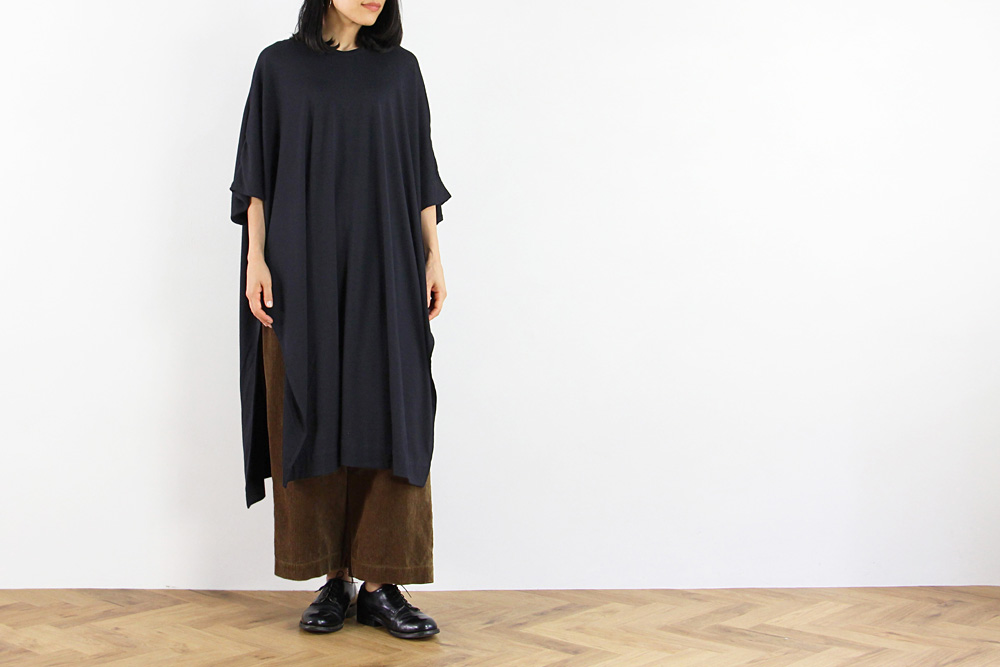 NO CONTROL AIR/ノーコントロールエアー/Super 120´s 天竺ロングプルオーバー/19-20AW/36/レディース/ブラウンベージュ/ネイビー/A9-NC137T0