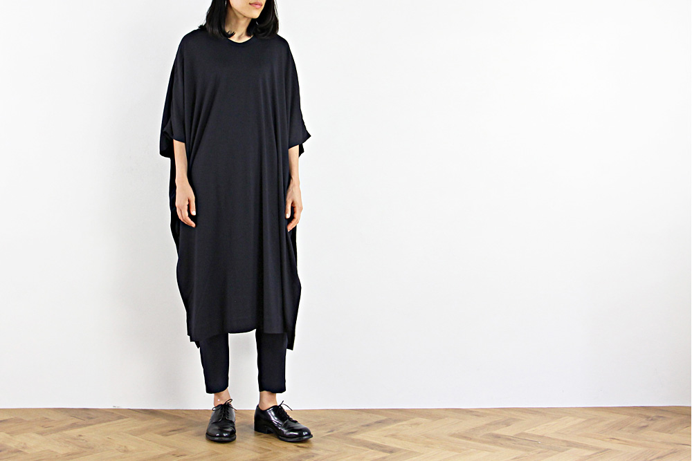 NO CONTROL AIR/ノーコントロールエアー/Super 120´s 天竺ロングプルオーバー/19-20AW/36/レディース/ブラウンベージュ/ネイビー/A9-NC137T0