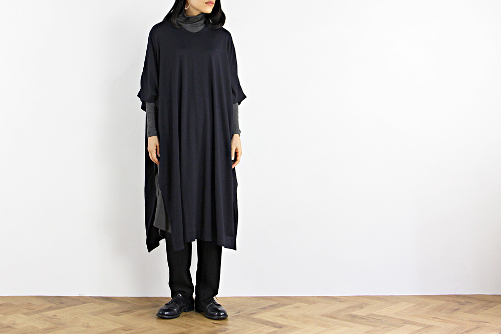 NO CONTROL AIR/ノーコントロールエアー/Super 120´s 天竺ロングプルオーバー/19-20AW/36/レディース/ブラウンベージュ/ネイビー/A9-NC137T0