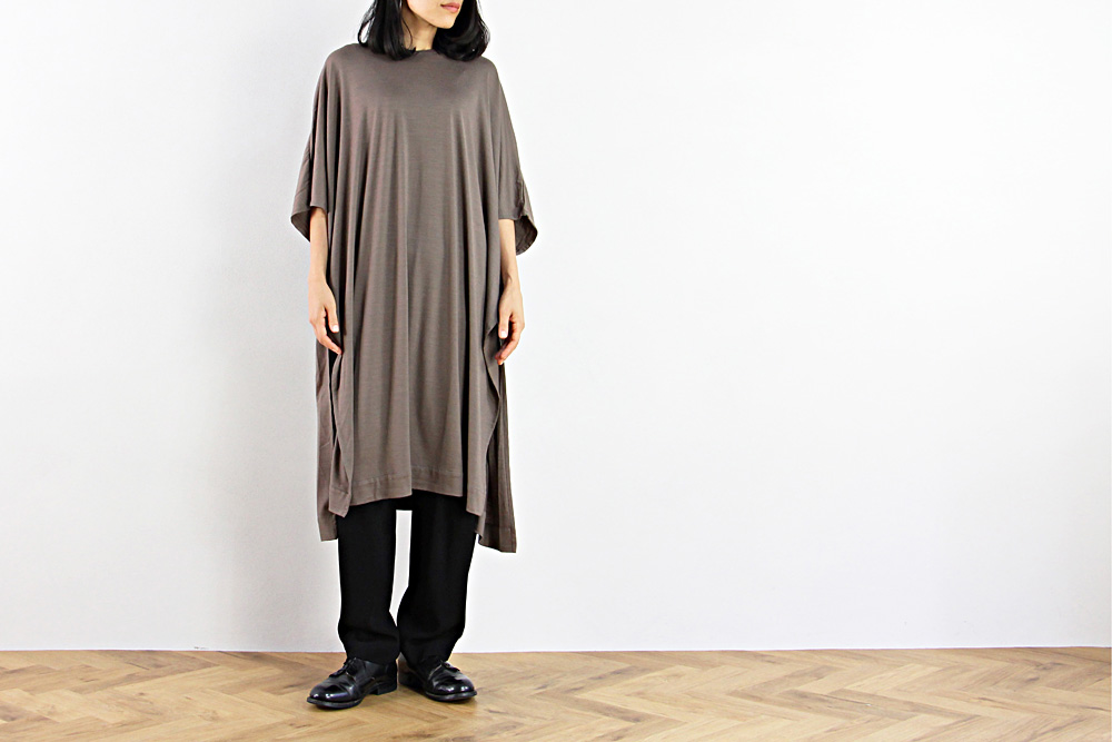 NO CONTROL AIR/ノーコントロールエアー/Super 120´s 天竺ロングプルオーバー/19-20AW/36/レディース/ブラウンベージュ/ネイビー/A9-NC137T0