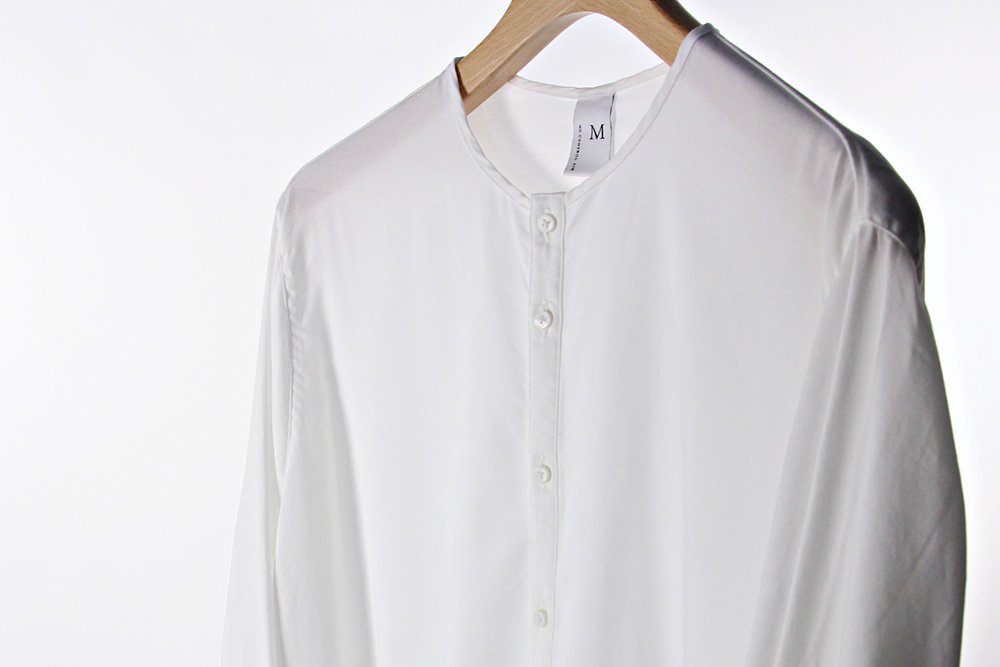 NO CONTROL AIR/ノーコントロールエアー/フィブリル テンセル ツイル ノーカラー長袖シャツ/2019aw/XS/M/ユニセックス/A8-NC101SF