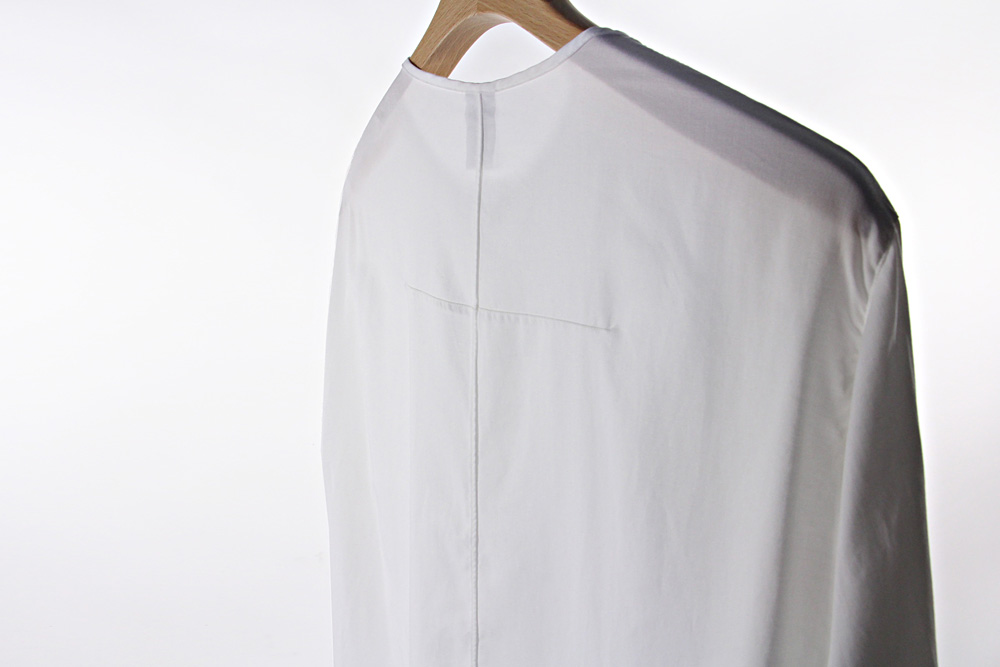 NO CONTROL AIR/ノーコントロールエアー/フィブリル テンセル ツイル ノーカラー長袖シャツ/2019aw/XS/M/ユニセックス/A8-NC101SF