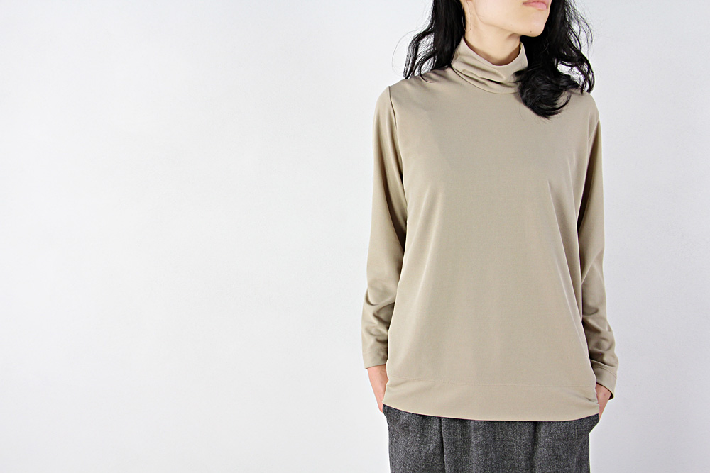 NO CONTROL AIR/ノーコントロールエアー/トリアセテート ソフトダンボールニット タートルネックカットソー/2018aw/XS/ユニセックス/2色