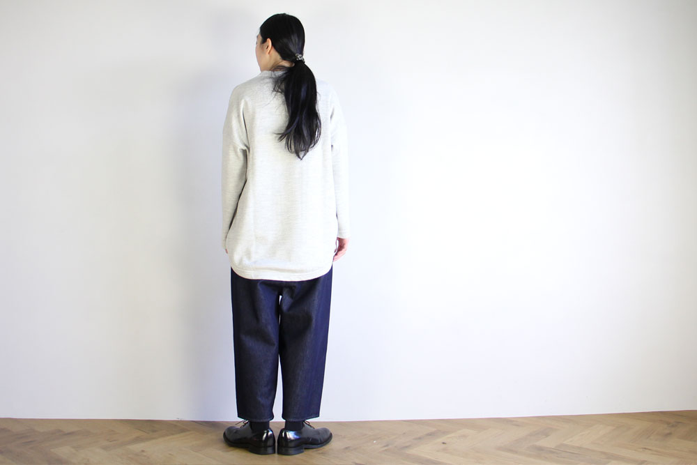 FIRMUM/フィルマム/ウルグアイウール　ダブルジャガード ツイル　ロングスリーブカットソー/XS/M/Light Grey × White/Black × Grey/A0_FR152TF