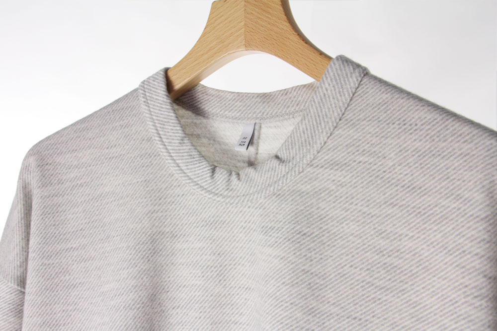 FIRMUM/フィルマム/ウルグアイウール　ダブルジャガード ツイル　ロングスリーブカットソー/XS/M/Light Grey × White/Black × Grey/A0_FR152TF