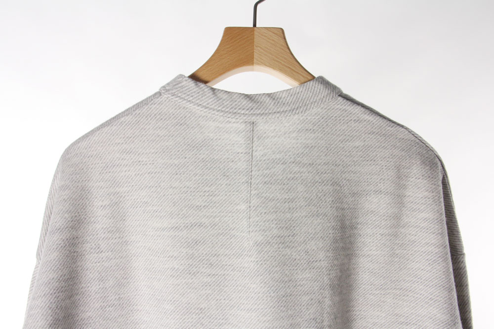 FIRMUM/フィルマム/ウルグアイウール　ダブルジャガード ツイル　ロングスリーブカットソー/XS/M/Light Grey × White/Black × Grey/A0_FR152TF